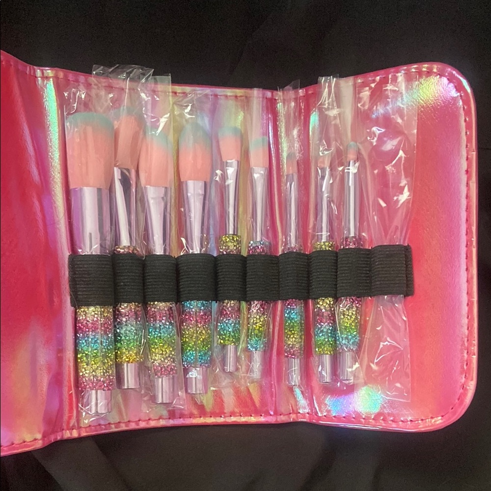 Rainbow Glitter Makeup Brush Set